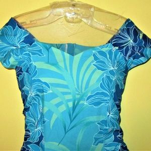 VTG 70'S  HAWAIIAN MADE MAXI DRESS W/FULL SKIRT